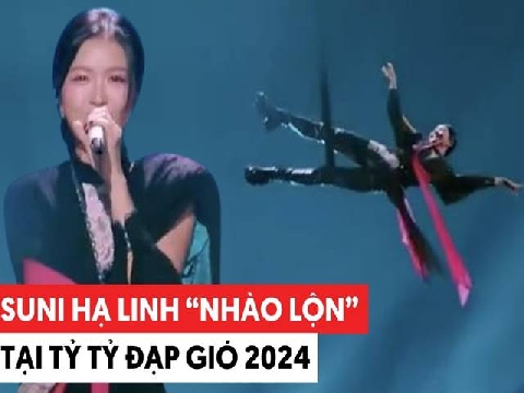 Suni Hạ Linh gây ấn tượng tại Đạp gió 2024 với màn đu dây đầy mạo hiểm