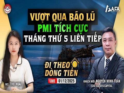 VƯỢT QUA BÃO LŨ, PMI TÍCH CỰC THÁNG THỨ 5 LIÊN TIẾP